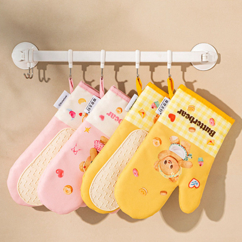 Modern ถุงมือกันร้อนสำหรับแม่บ้านในครัว ถุงมืออบขนมรูปหมีน้ำมัน สำหรับใช้ในครัว กันน้ำมันและน้ำได้ - รูปที่ 7