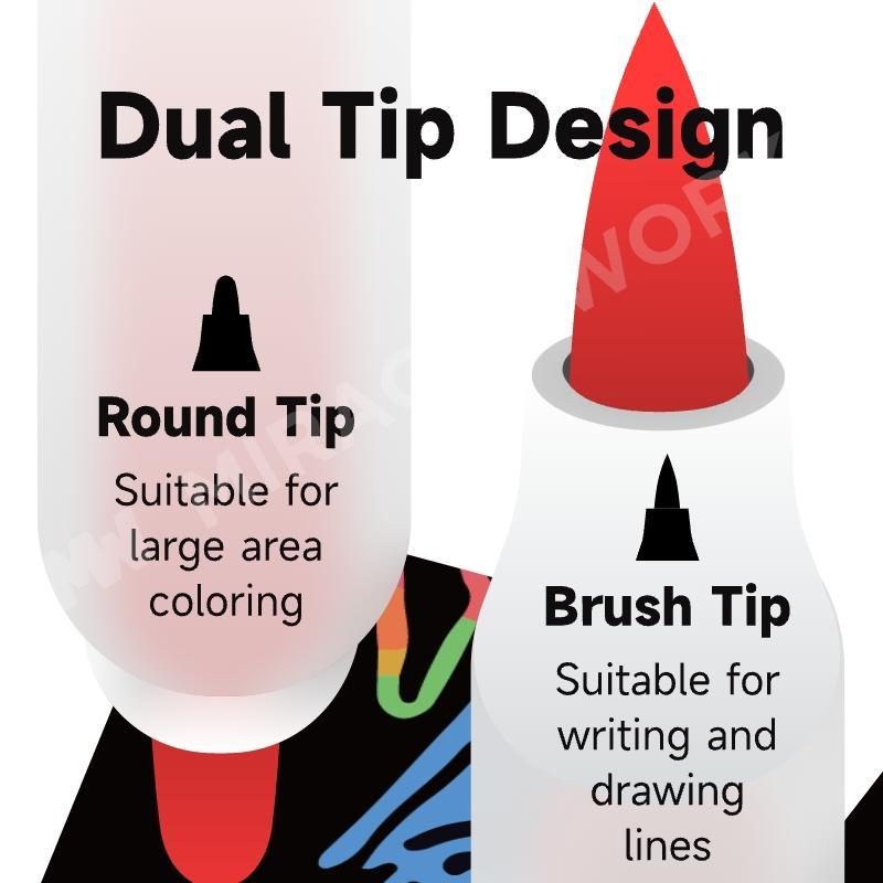 MW 12/24/36/48/60/72/96/120 สี ปากกาอะคริลิค 2 หัว Dual-tip Acrylic Marker ชุดปากกามาร์กเกอร์อะคริลิ