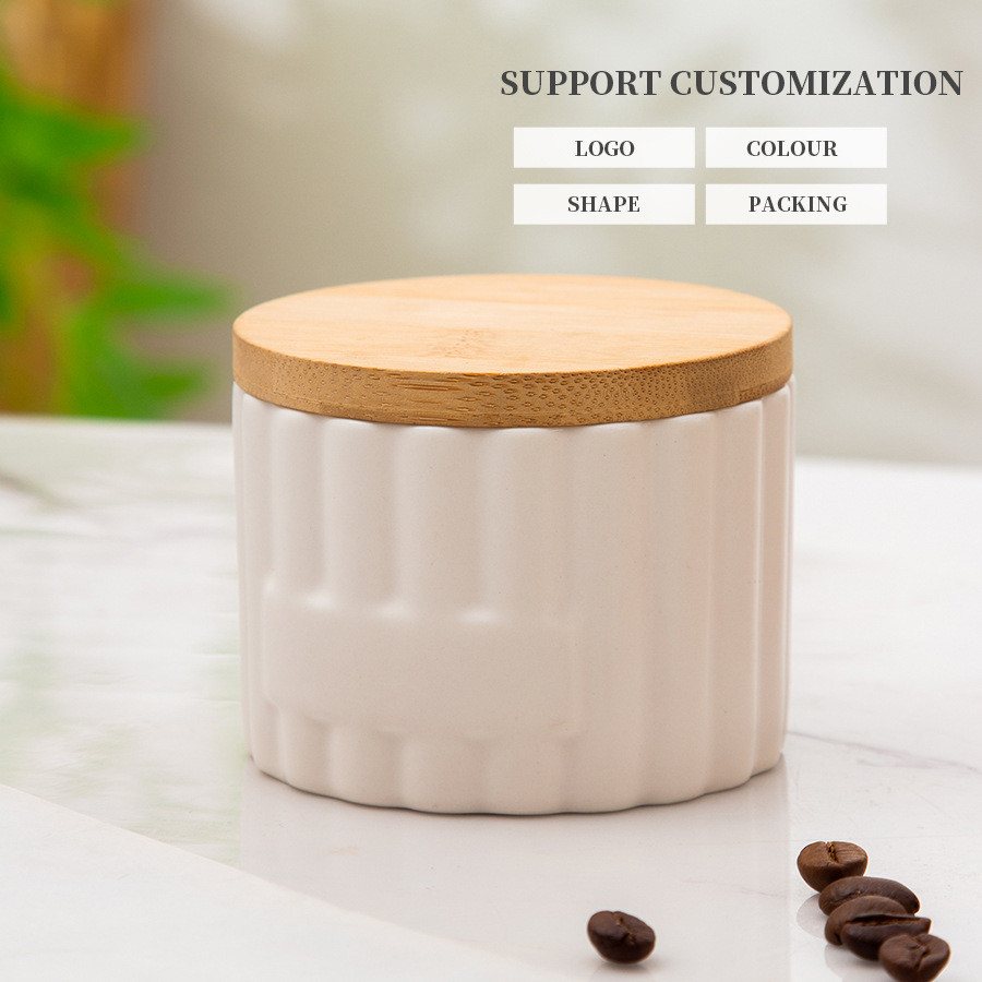 Simple Sealed Storage Jar Creative Coffee Jar พร้อมฝาปิด High-value Small-ความจุเซรามิค Jar ที่กําหน