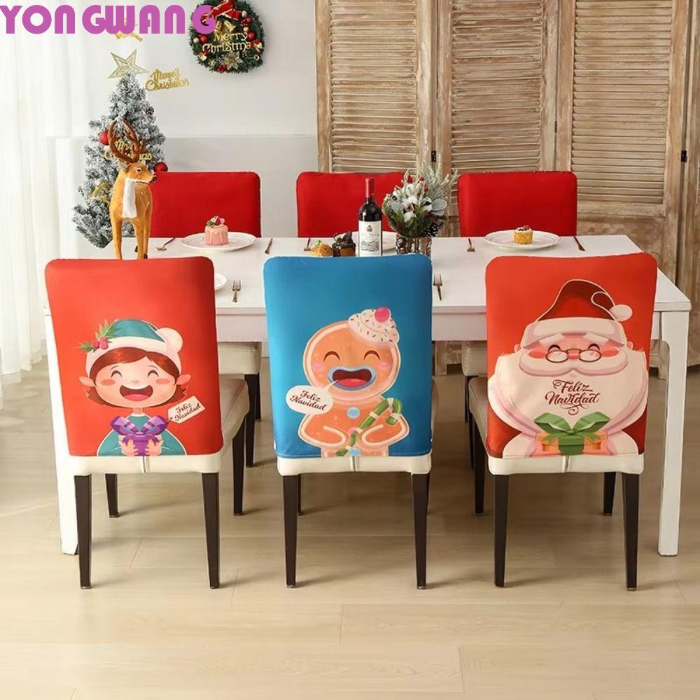 YONGWANG66HR ผ้าคลุมเก้าอี้คริสต์มาส, Home Kitchen เก้าอี้อาหารค่ําที่นั่ง,น่ารัก Xmas ตกแต่งที่นั่ง