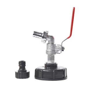 IBC Tote Adapter S60x6 ถึง 16 มม. ขั้วต่อท่อ | ก๊อกน้ําโลหะเชื่อมต่ออย่างรวดเร็วสําหรับคอลเลกชันน้ําฝนและสวนชลประทาน