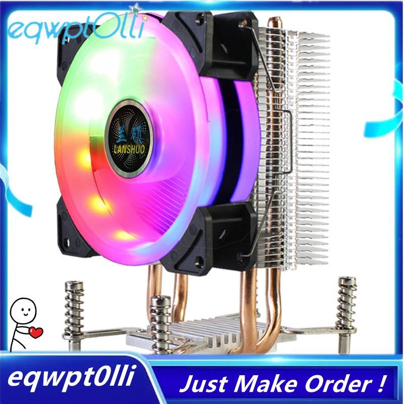 ^eQQ^LANSHUO CPU Cooler 2 ท่อความร้อน RGB CPU หม้อน้ํา Ultra Quiet Cooler พัดลมสําหรับ LGA 2011 X79 