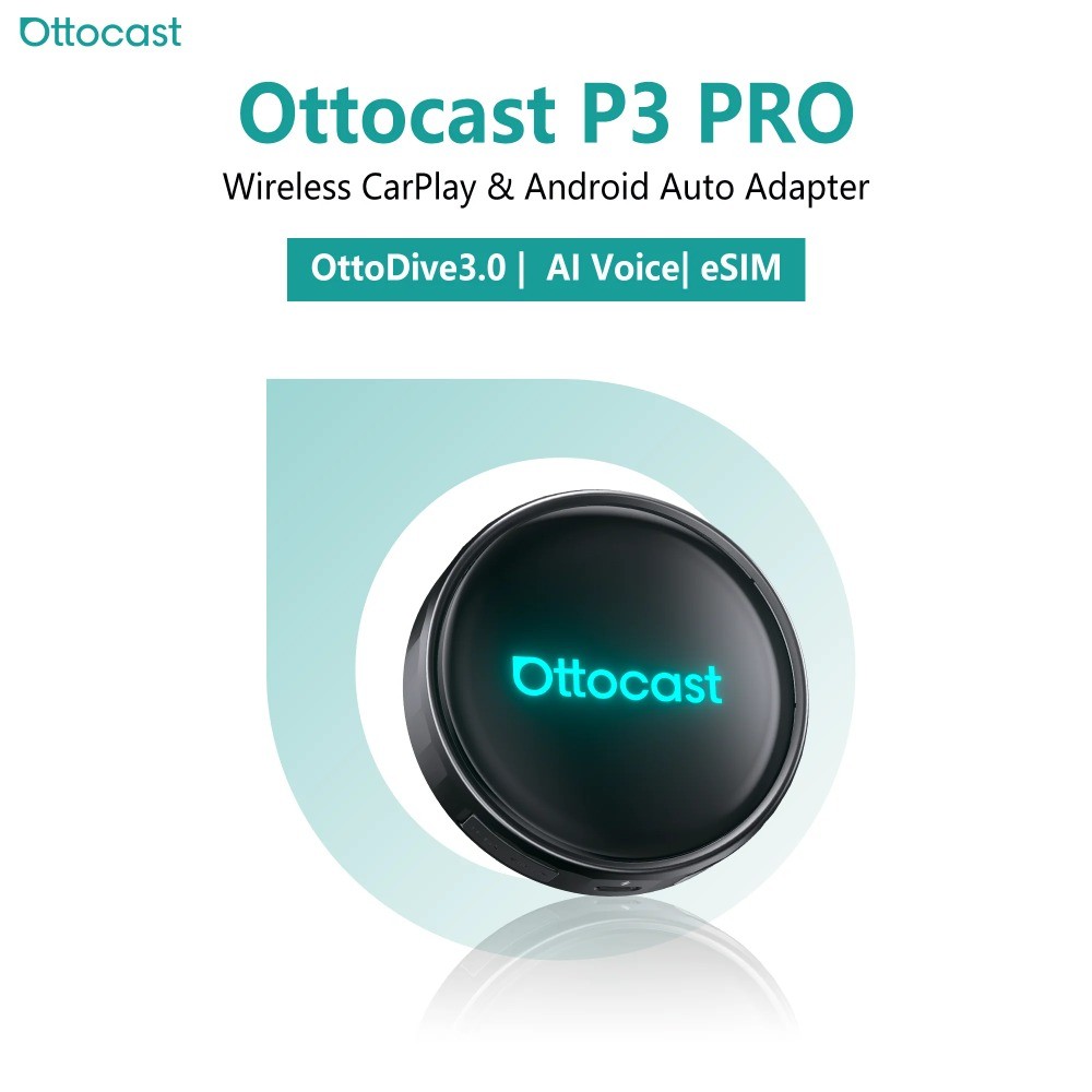OTTOCAST P3 PRO AI กล่อง Android 13 SM6225 8+128GB ไร้สาย CarPlay Android Auto HDMI AI เสียงสมาร์ท Android กล่อง