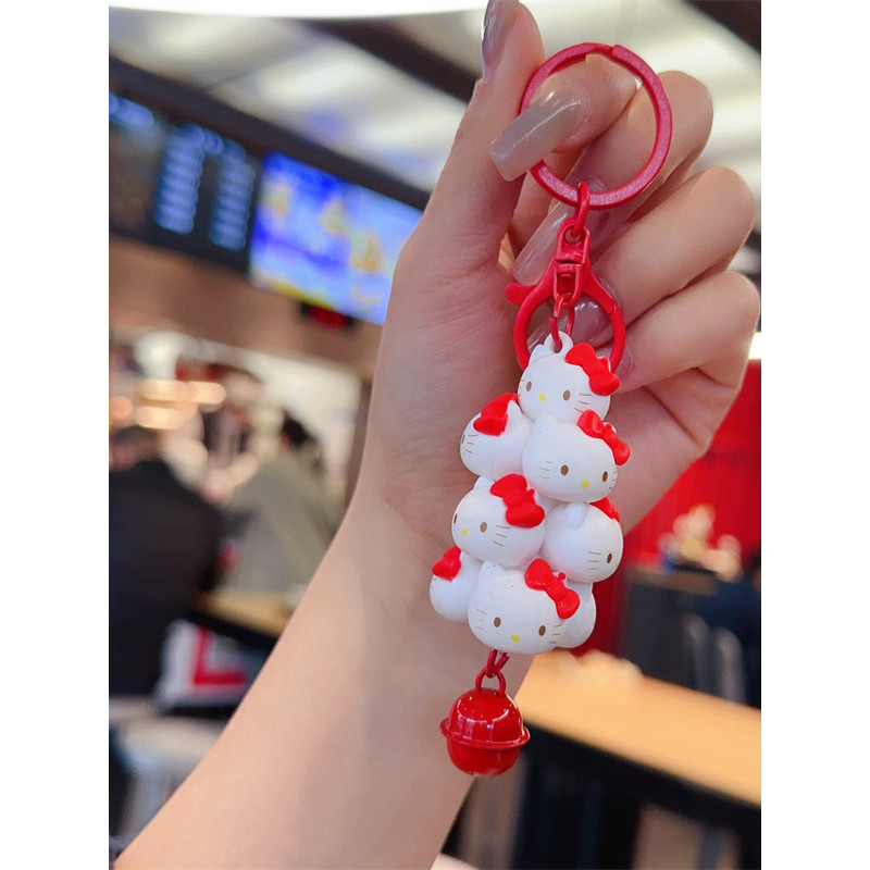 พวงกุญแจ sanrio ซานริโอ้ สร้างสรรค์การ์ตูนน่ารัก Sanrio Series Jenga พวงกุญแจคู่รักกระเป๋ารถจี้ของขว