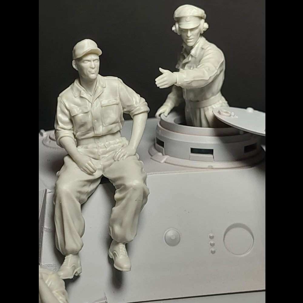 เรซิ่น โมเดลฟิกเกอร์ ทหาร, GK, 1/35 WW2 ทหารรถถัง, ชุดฟิกเกอร์ 4 ตัว, ธีมทหาร WWII, ชุดประกอบและไม่ได้ทาสี