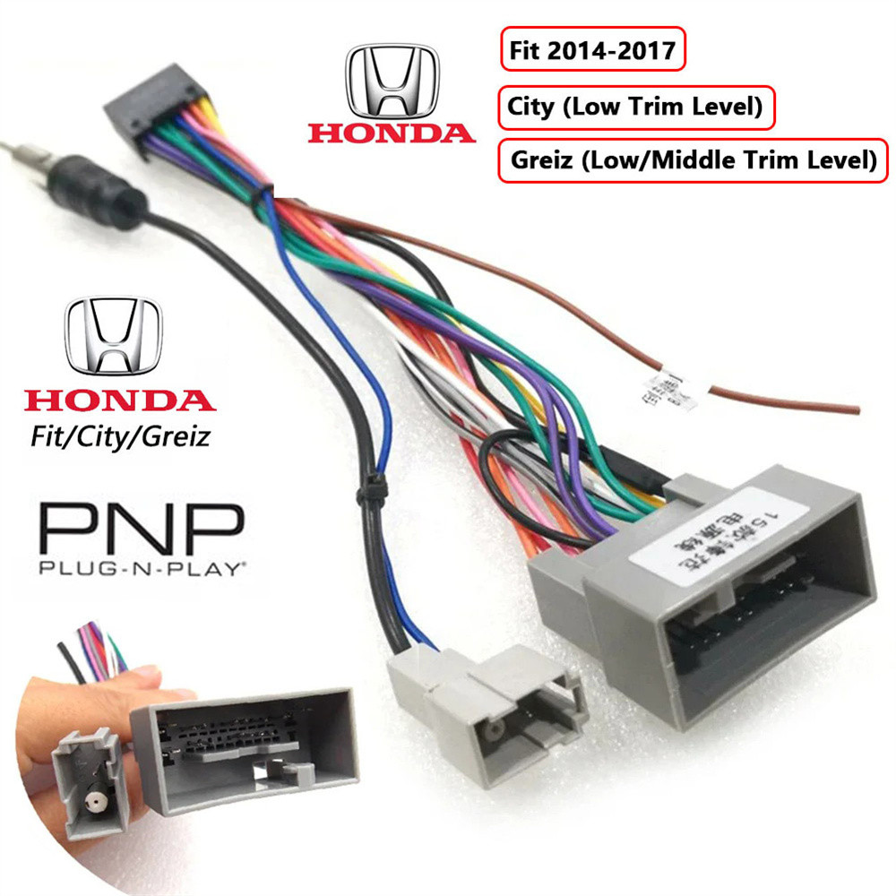 เครื่องเสียงรถยนต์เครื่องเล่น DVD 16PIN สายไฟอะแดปเตอร์นําทางโฮสต์สายไฟสําหรับ Honda ใหม่ Fit สําหรับ Frontier สําหรับ CRV