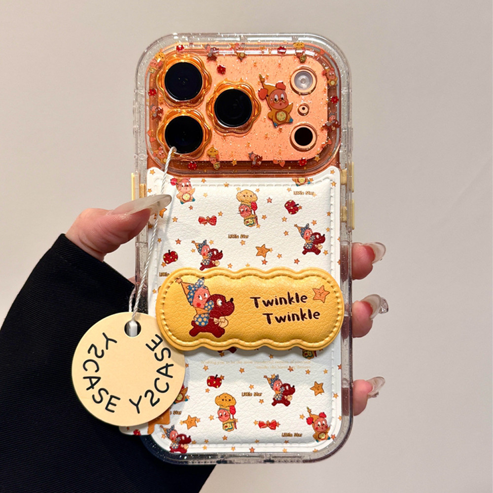 Iphone 17 Pro MaxปลอกถุงลมนิรภัยเคสกันกระแทกเกาหลีTwinkle Twinkleที่วางโทรศัพท์กรณีIphone 14 Pro Maxหนังเคสกันน้ําสําหรับIPhone 17 16 15 14 13 Pro Max