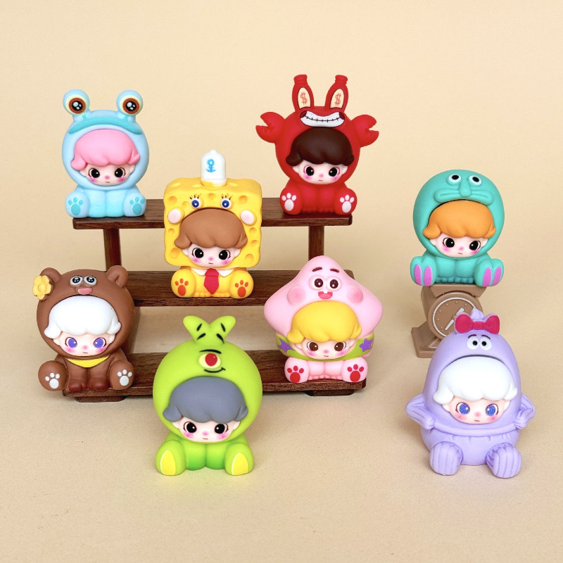 8PCS Matt Sea Animal Dimoo Boy เรซิ่น Charms สําหรับ DIY(15-9)