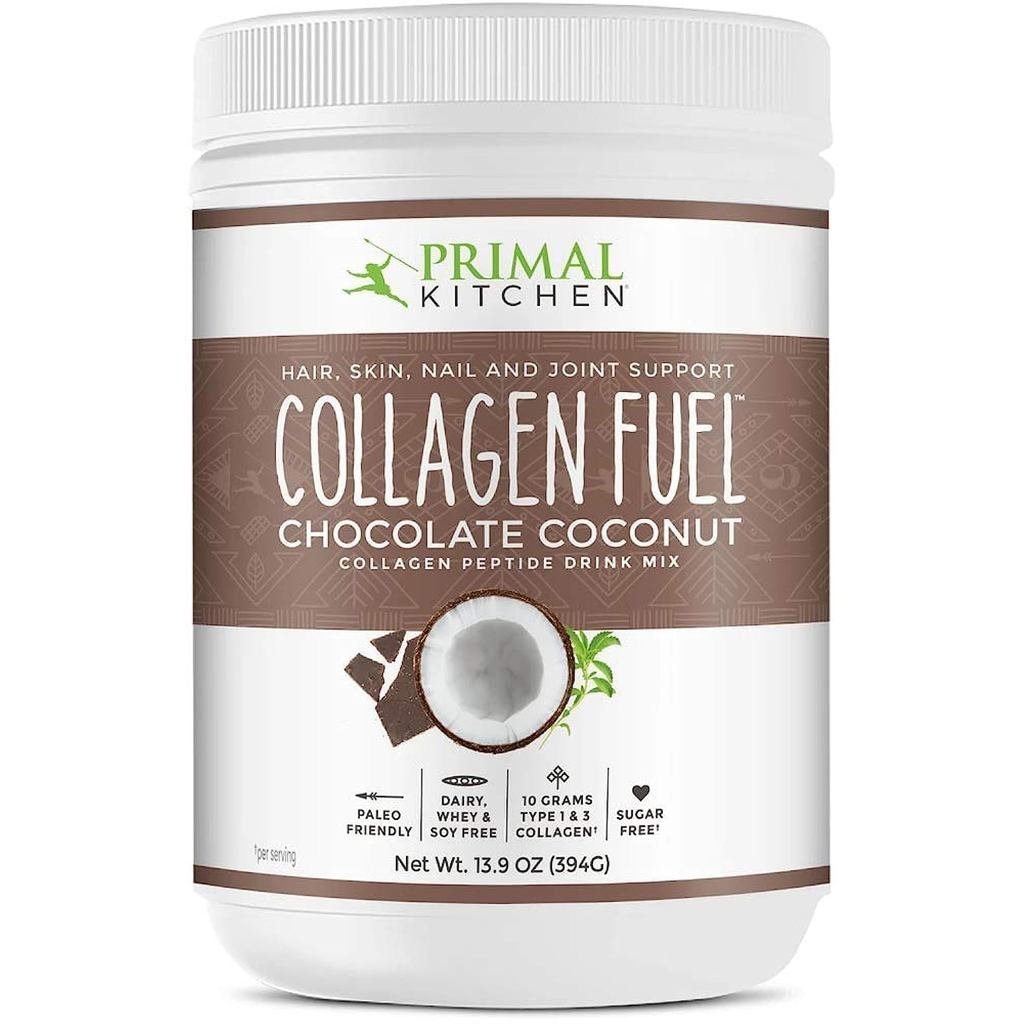 Primal Kitchen Collagen Peptide Drink Mix, น้ํามันคอลลาเจน, มะพร้าวช็อคโกแลต, 13.9 ออนซ์ (394 g)