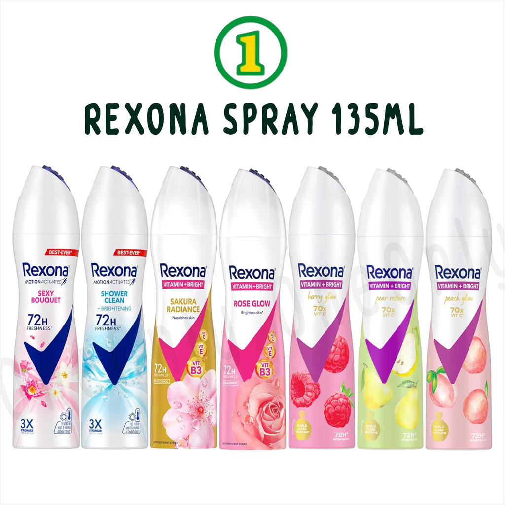 Rexona เรโซน่า สเปรย์ลดเหงื่อ ระงับกลิ่นกาย  Rexona Spray 135, 150 ml.