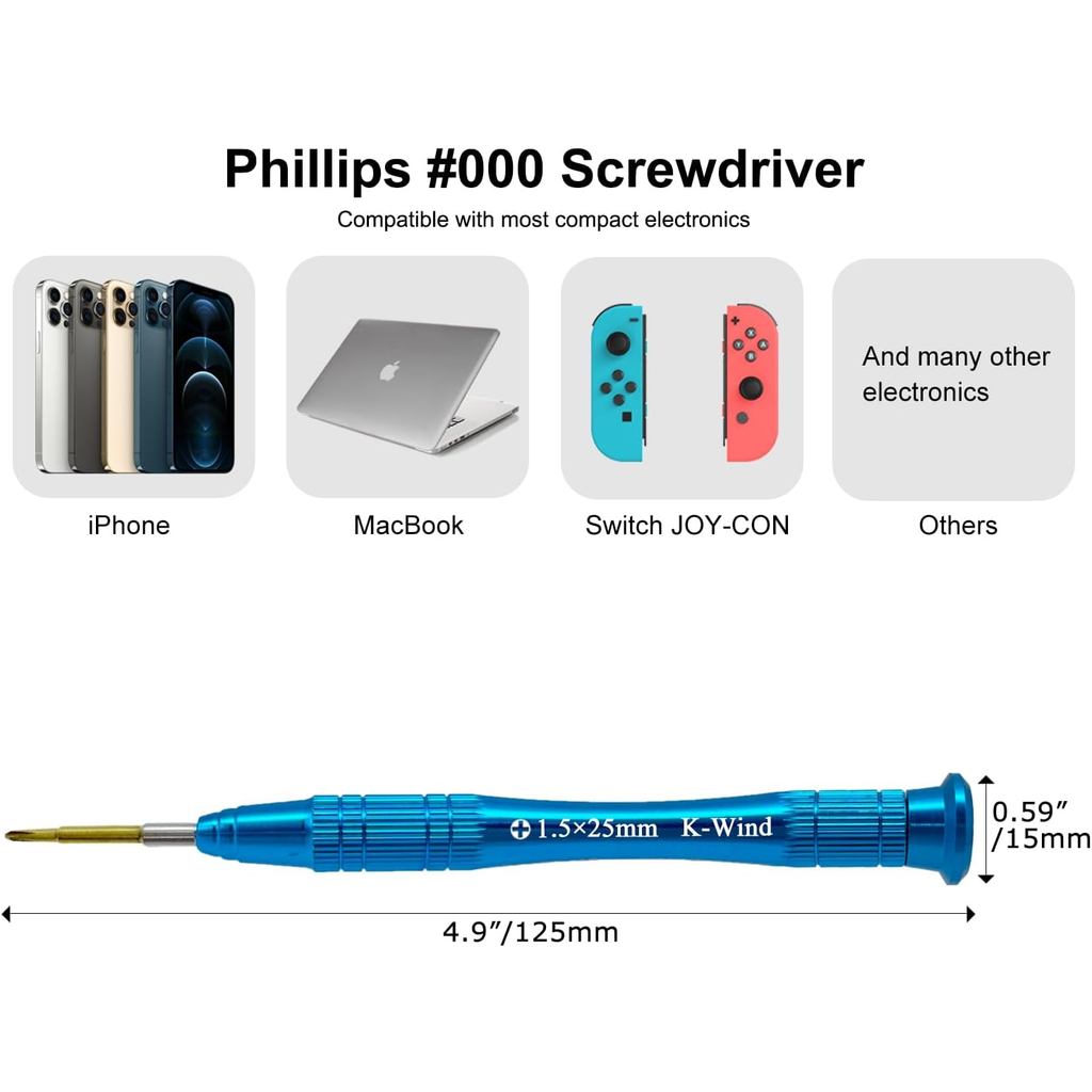 Precision Phillips Screwdriver #000, Small Phillips Screwdriver PH000/1.5mm Compatible with iPhone M