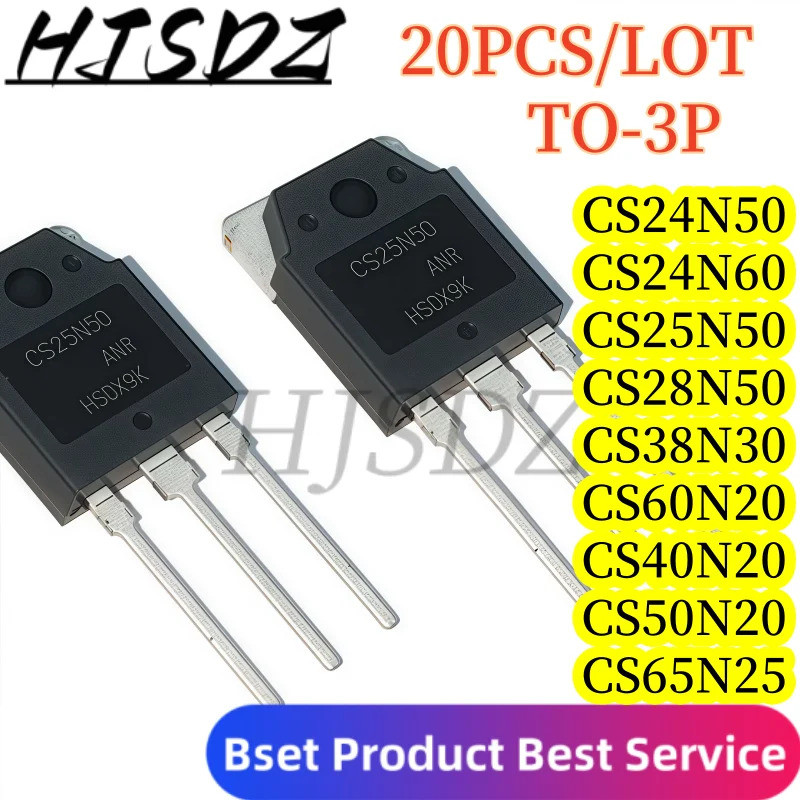 5PCS CS24N50 CS24N60 CS25N50 CS28N50 CS38N30 CS40N20 CS50N20 CS60N20 CS65N25 TO-247 Field Effect ทรา