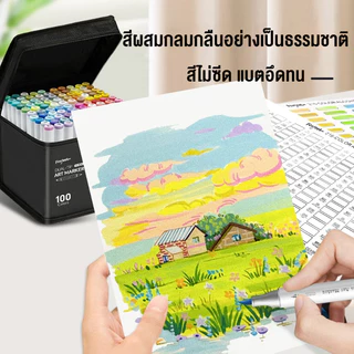 🇹🇭ส่งจากไทย🇹🇭 Duale-Tip Marker 80/100/120/168/216 สี (Brush หัว+Broad หัว) Marker ปากกาเมจิก ปากกาวาดภาพ ชุด สำหรับการวาดภาพแบบมืออาชีพ