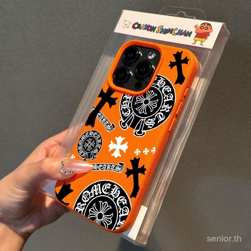เคสโทรศัพท์หนัง Texture Cross Iconแนวโน้มแฟชั่นบุคลิกภาพเหมาะสําหรับiPhone 17pro 17 16 15 promax xs 