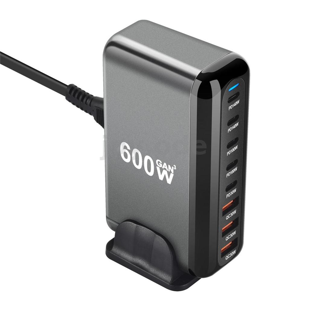 Bakeey YMX-908-600W 600W 8-Port USB PD Charger 5USB-C + 3USB-A QC PD Fast ชาร์จเดสก์ท็อปสถานีชาร์จ E