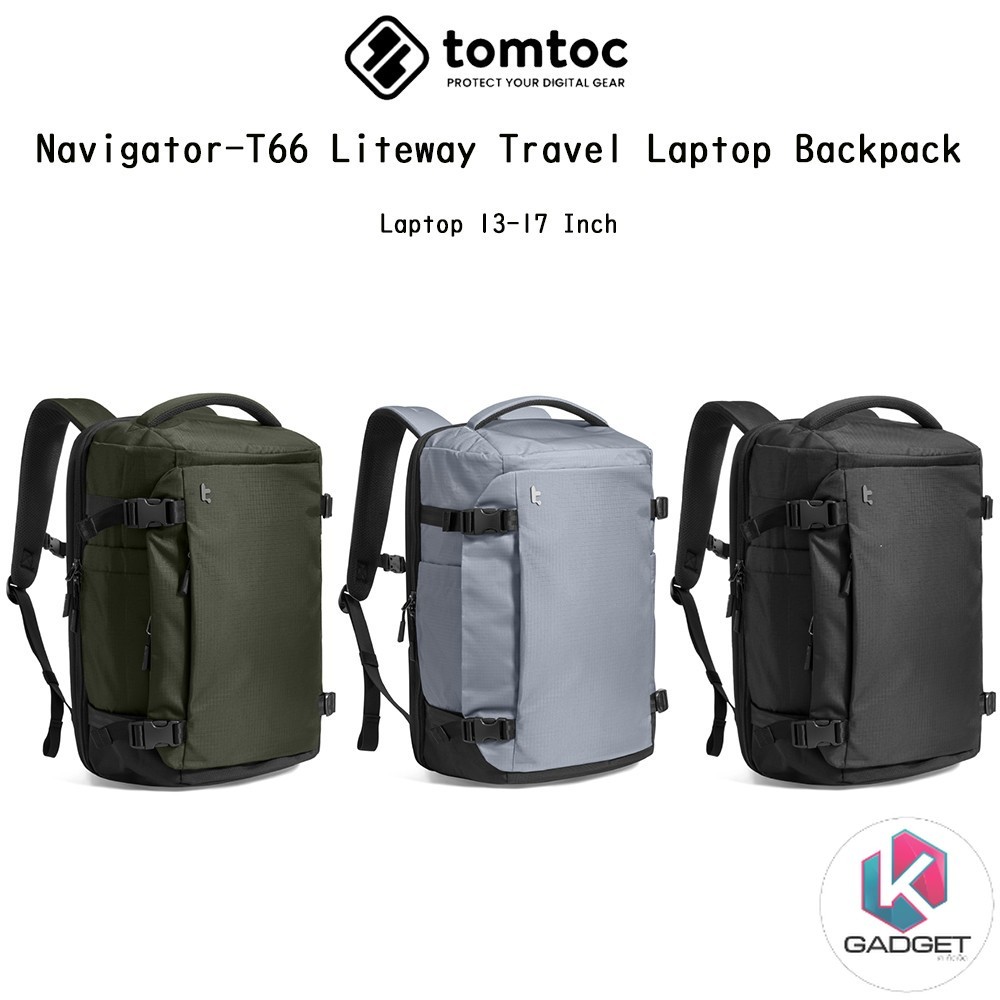 TOMTOC Navigator-T66 Liteway Travel Laptop Backpack กระเป๋าเป้สะพายหลังความจุ28/40ลิตรเกรดพรีเมี่ยม 
