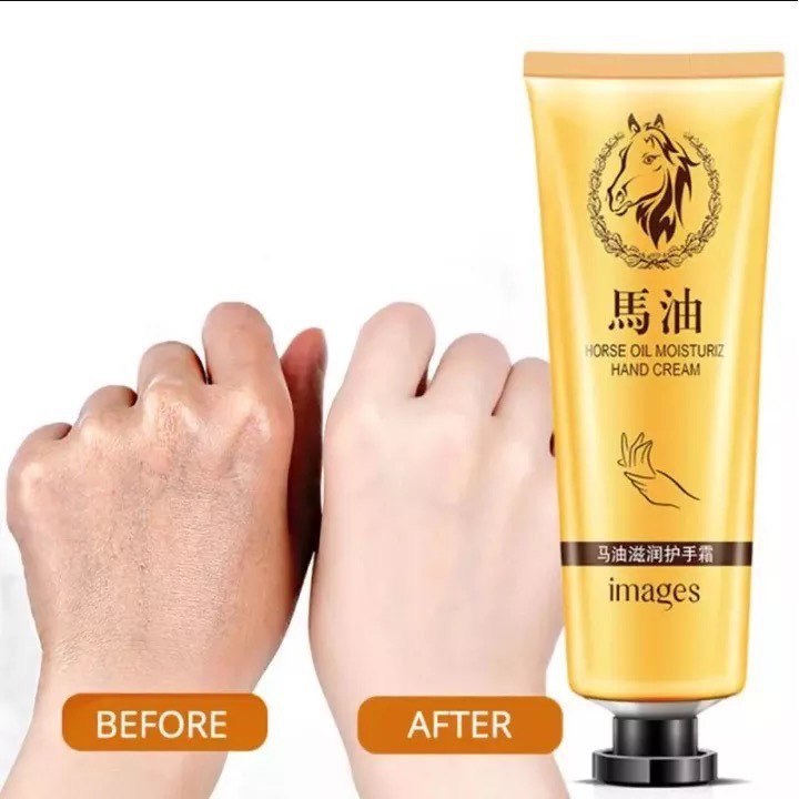 Horse Oil Hand Cream Images 0g. ให้ความชุ่มชื้น สําหรับผิวแห้งและแตกจากน้ํามันม้า ผิวนุ่ม ชุ่มชื้น บ