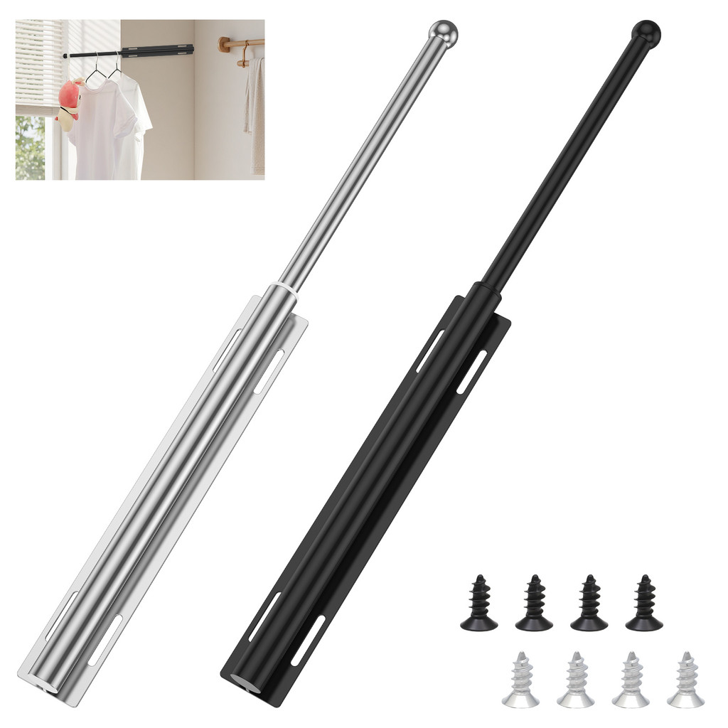 Valet Rod สําหรับตู้เสื้อผ้าดึงสกรู Retractable Closet Valet Rod Slide Out สําหรับแขวนเสื้อผ้า SHOPS