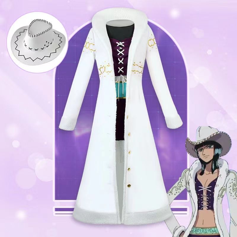 เสื้อแจ็คเก็ต Cosplay แบบ Droll ของ Nicole Robin พร้อมเนื้อผ้านุ่มเหมือนขนสัตว์