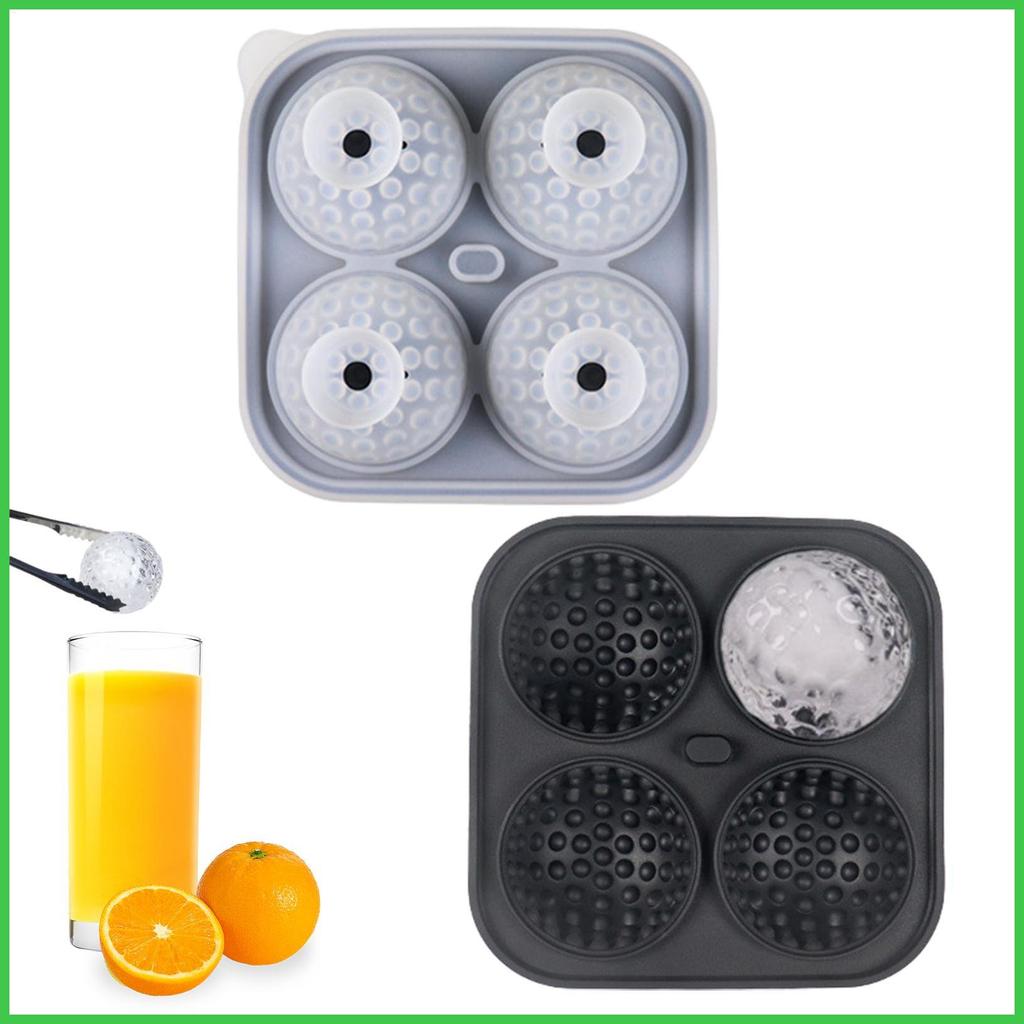 Ball รูปแม่พิมพ์วิสกี้ Ice Maker ตู้แช่แข็งปลอดภัย Creative Golf Ball รูปร่างถาด 4 ช่องสําหรับค็อกเท