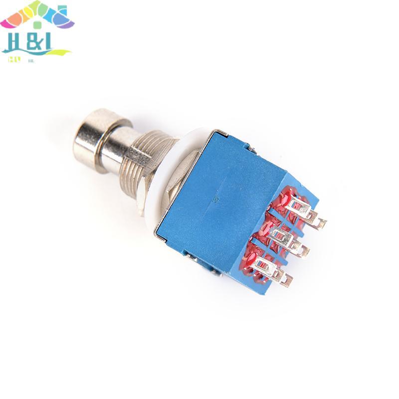 H&L Nov 1x 9-pin 3PDT Guitar Effects Pedal Box Stomp Foot Metal Switch True Bypass blue {th}
