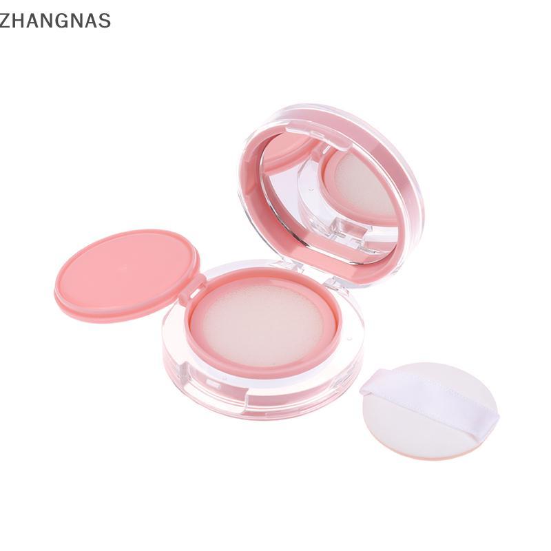 ZN สีชมพู Mini Air Cushion Foundation DIY กล่องพัฟที่ว่างเปล่าพร้อมกระจกสําหรับ BB ครีมคอนเทนเนอร์เค