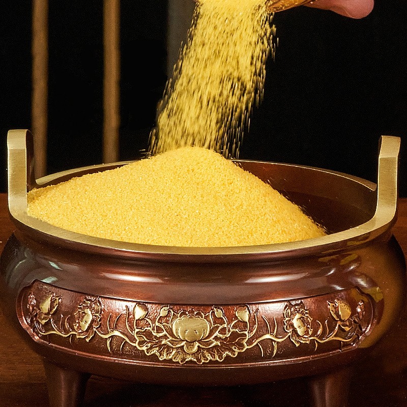 ทรายสำหรับเตาเผาธูป ทรายหยกทอง ใช้สำหรับถวายพระพุทธรูป ทรายกระถางธูป 100g/500g - รูปที่ 4