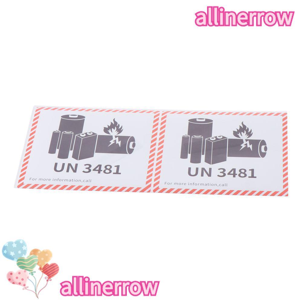ALLINERROW ป้ายแบตเตอรี่ลิเธียมขนส่ง, แผ่นทองแดงกาว 4.7 "x 4.3" ป้ายไฟแบตเตอรี่, UN3481 ลิเธียมสีแดง
