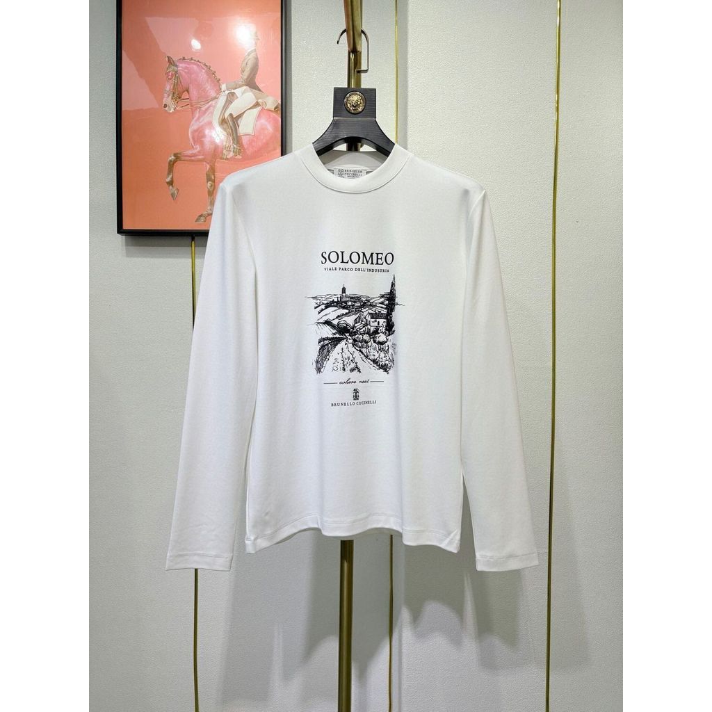 ZBN9 Italy BC New Classic Alphabet logo Printed Men's Casual Round Neck Long Sleeve T Shirt Bottomin