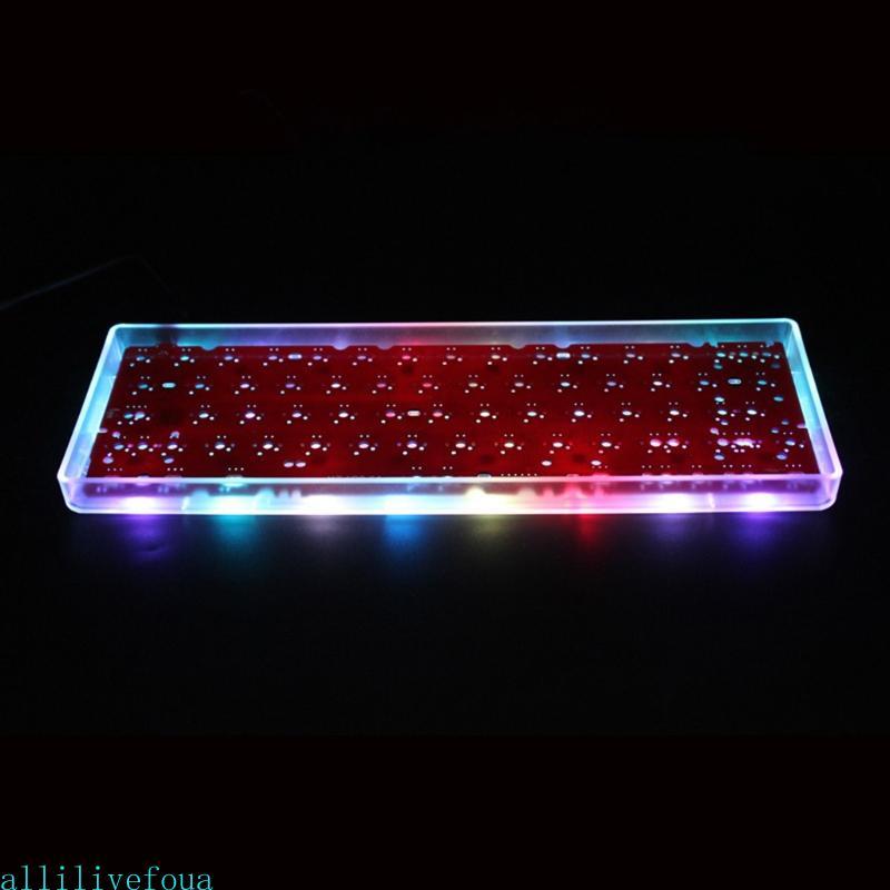 Allilivefoua Clear Mini Keyboard GH60 Plastic for Case for 60% Mechanical Gaming Keyboard Com