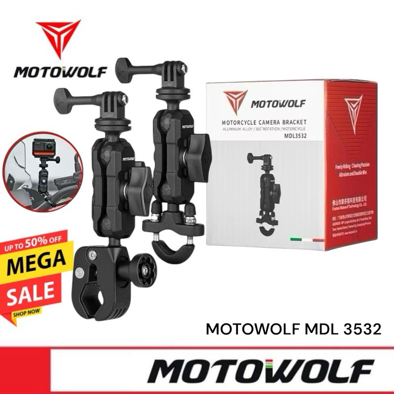 MOTOWOLF MDL 3532 ที่ยึดกล้องสำหรับติดมอเตอร์ไซค์