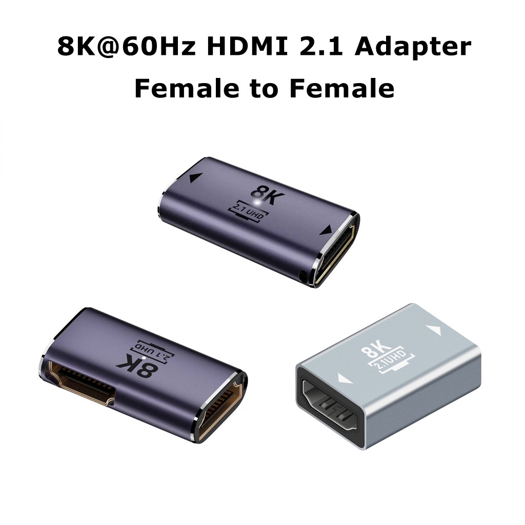 8K @ 60Hz HDMI 2.1 Extension Adapter, Female to Female HDMI2.1 Coupler Cable Extender for LG/TCL 8K 