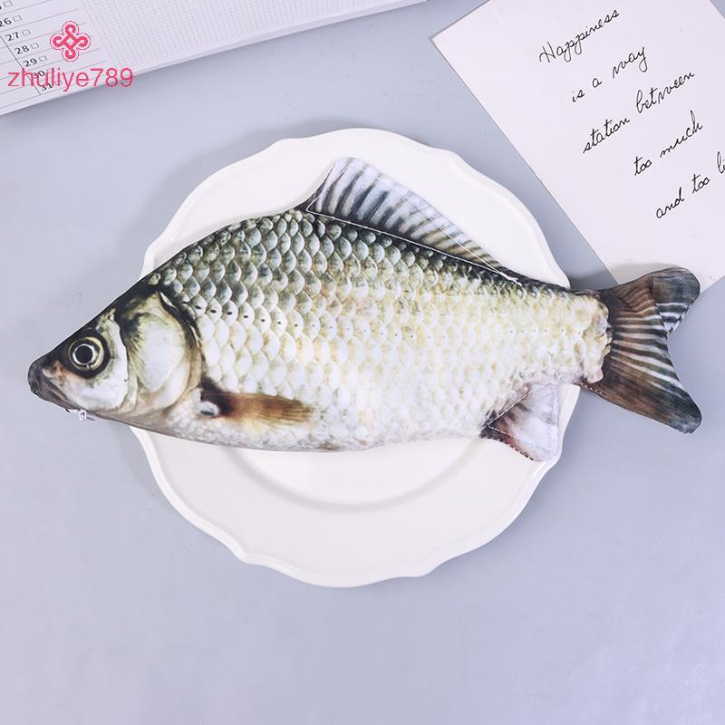 <zhuliye789>Crucianปลาคาร์พปากกากระเป๋าปลาที่สมจริงแต่งหน้ากระเป๋ากระเป๋าดินสอซิปBack To Schoolกระเป