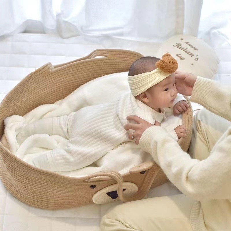 1.4/2.0พับมือทอเปลโมเสสตะกร้าพร้อมมือจับแบบพกพาสำหรับทารกเปลี่ยนผ้าอ้อมเด็กสถานี ﻿ ตะกร้าเด็ก ตะกร้านอนเด็กทารก กระเป๋า - รูปที่ 5