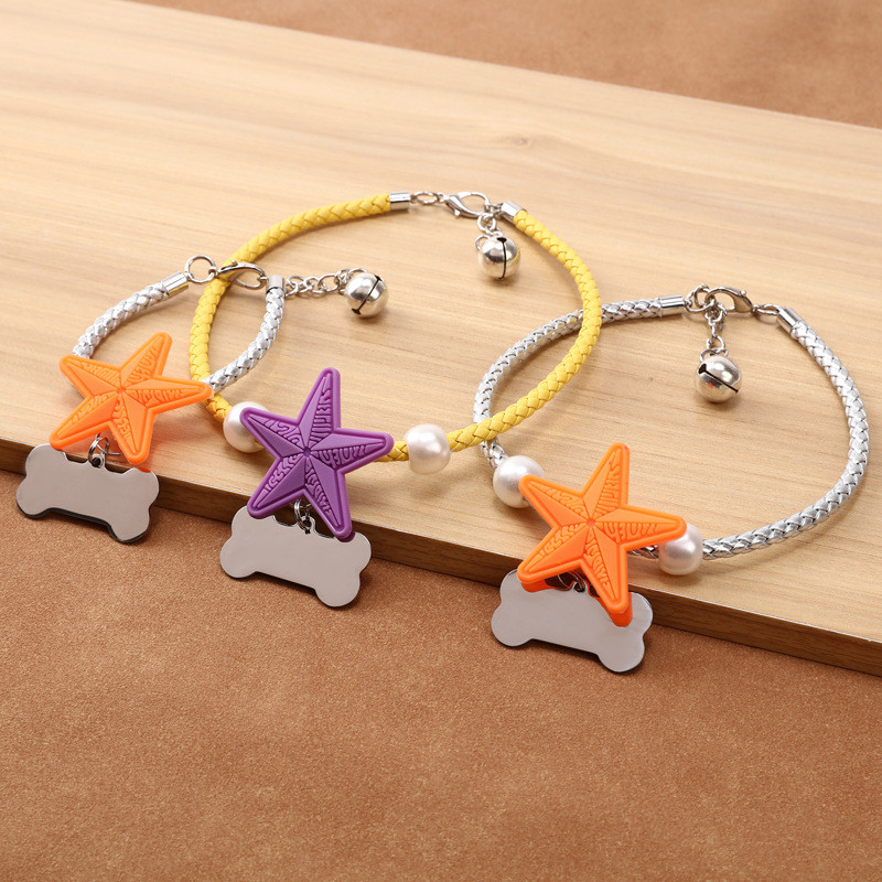 Cat Universal Braided Wear-Resistable Collar with Lettering Text Pattern with Bell Collar Dog Cat 11