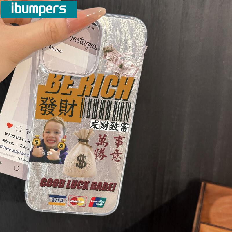 Ibumpers INS USD Dollar Designเคสโทรศัพท์สําหรับiPhone 16 15 14 13 12 11 ProMax X XS XR XsMaxปลอกแฟช