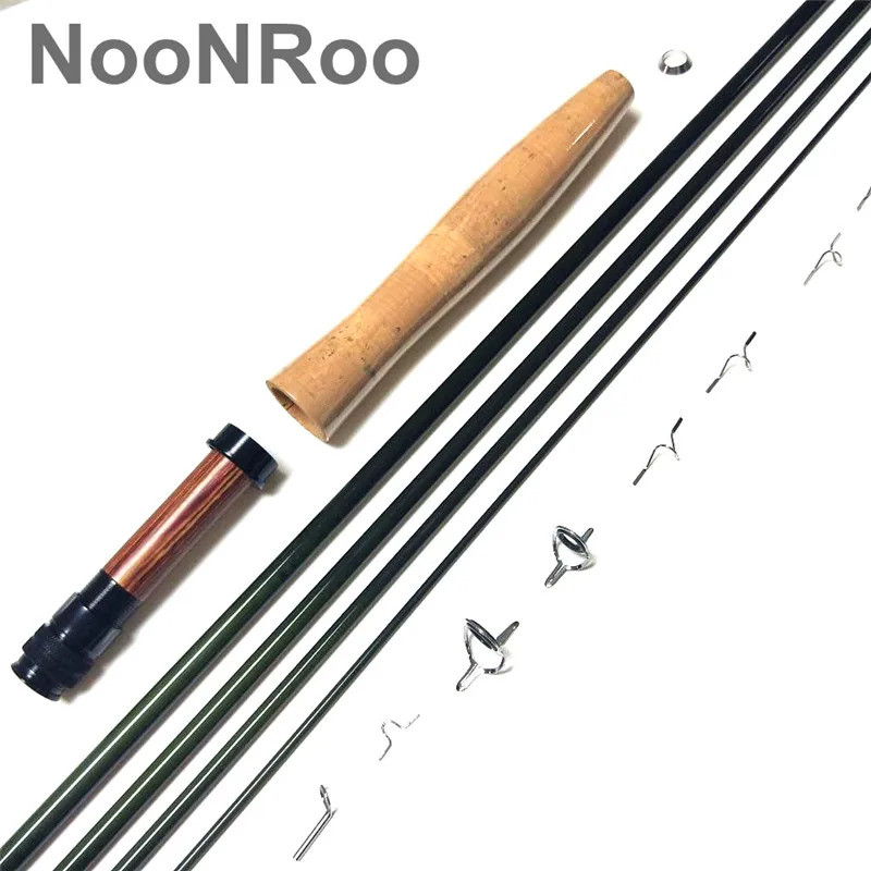 Noonroo Im8 8ft 6 นิ้ว 4 ชิ้น 1wt Fly Rod Diy Cambo Kit Fast Action Fly เปล่าเกรด Cork Grip Fly Fish