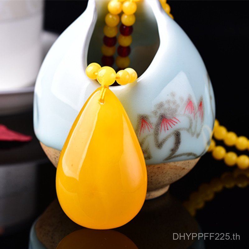 จี้ขี้ผึ้งรูปหยดน้ำ สไตล์เรียบง่าย เหมาะสำหรับผู้ชายและผู้หญิง พร้อมจำหน่ายสร้อยคอมากกว่าหนึ่งแบบ IR