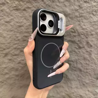 DAJII พร้อมเลนส์ขาตั้งแม่เหล็กสําหรับ iPhone 17 16 15 14 13 12 11 Pro Max Air Plus AG Matte Soft Case Cover