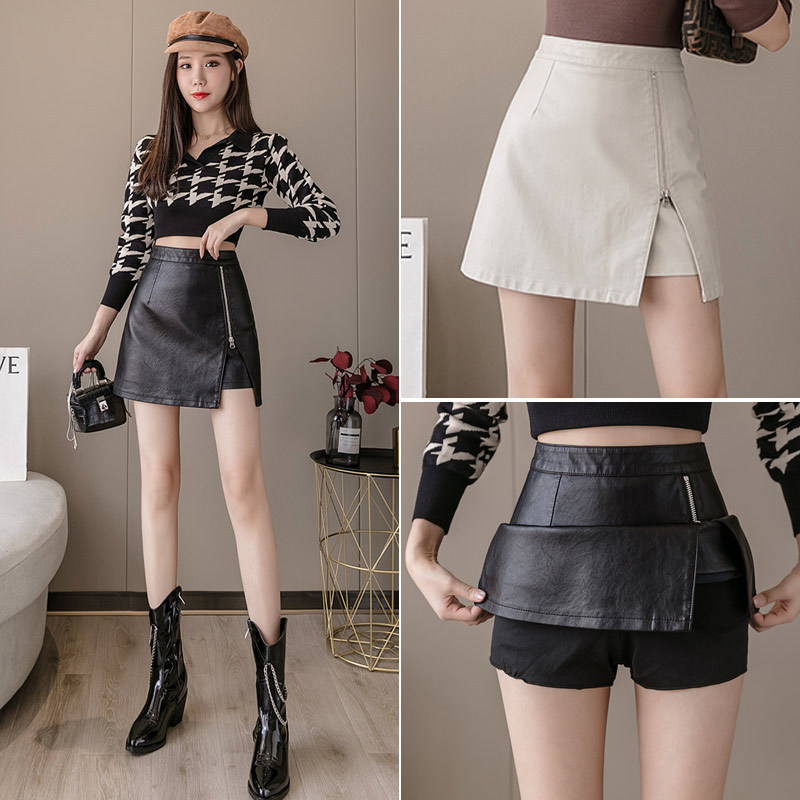 กระโปรงสั้นแบบใหม่ A-line เอวสูง มีสายคาดสะโพก จาก HAKA