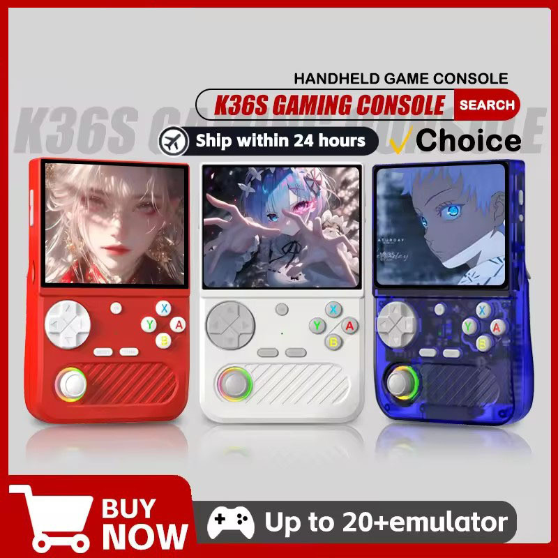 Original K36S คอนโซลเกมมือถือ Retro Nostalgic เปิดแหล่งมือถือเชื่อมต่อ WiFi ออนไลน์ Sparring