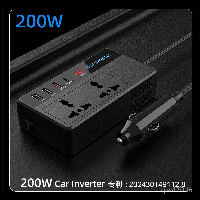 ตัวแปลงอินเวอร์เตอร์ไฟฟ้า PDQC3.0 Fast Charge Cross-Border มัลติฟังก์ชั่นรถ 200Wled E-Commercial Dig