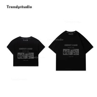 （พร้อมส่งจากกทม มาถึงใน 2วัน）เสื้อผ้าคู่รัก เสื้อยืดยอดฮิตสไตล์ญี่ปุ่นและเกาหลี เสื้อยืดแขนสั้น เสื้อเชิ้ตลำลองสบาย