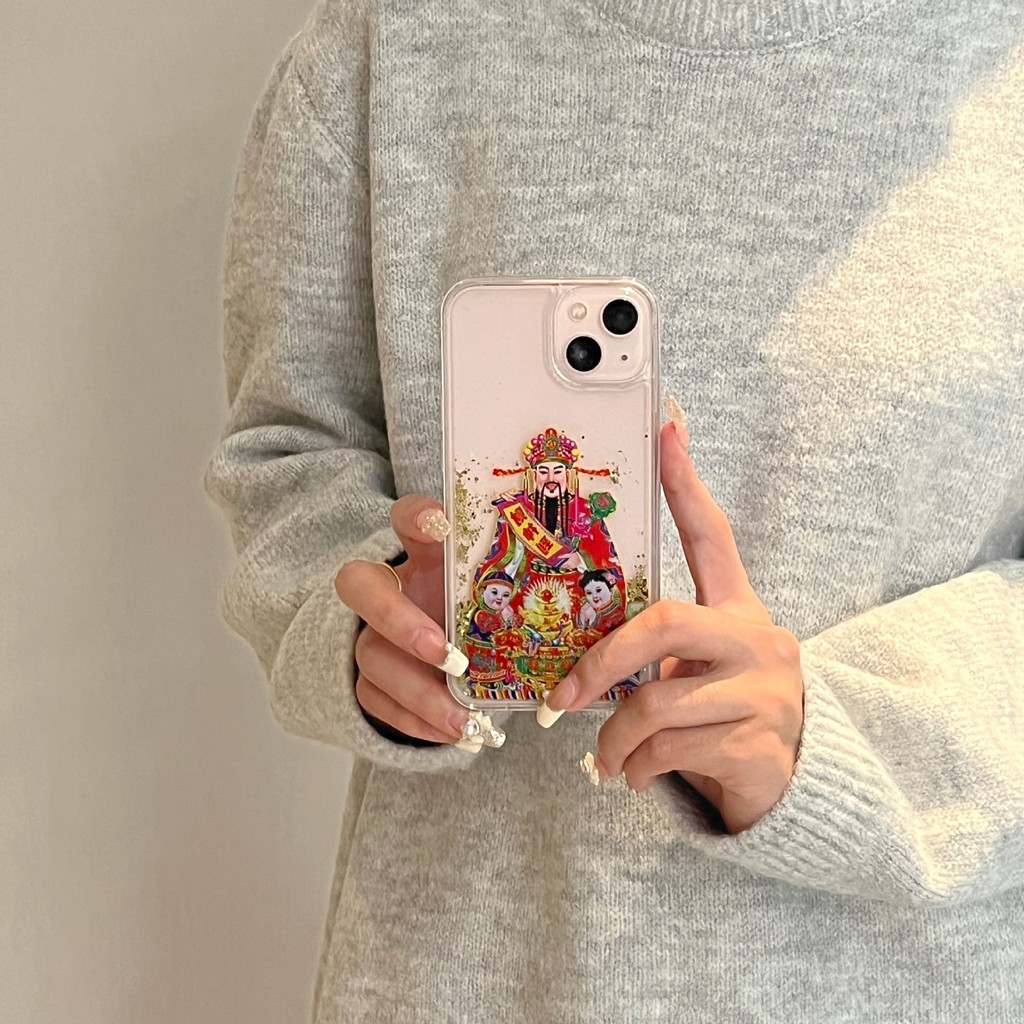 8 ️ ⃣ Glitter Dollar God of Wealth เหมาะสําหรับ iPhone16promax เคสโทรศัพท์ 15pro ปีใหม่ Apple 25.11.