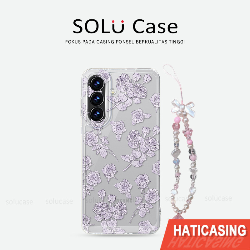 UNGU HP ดอกไม้สีม่วงสาว High Class สําหรับกรณี Samsung S26 Ultra A17 5G A07 Galaxy M23 M55 M15 M54 G