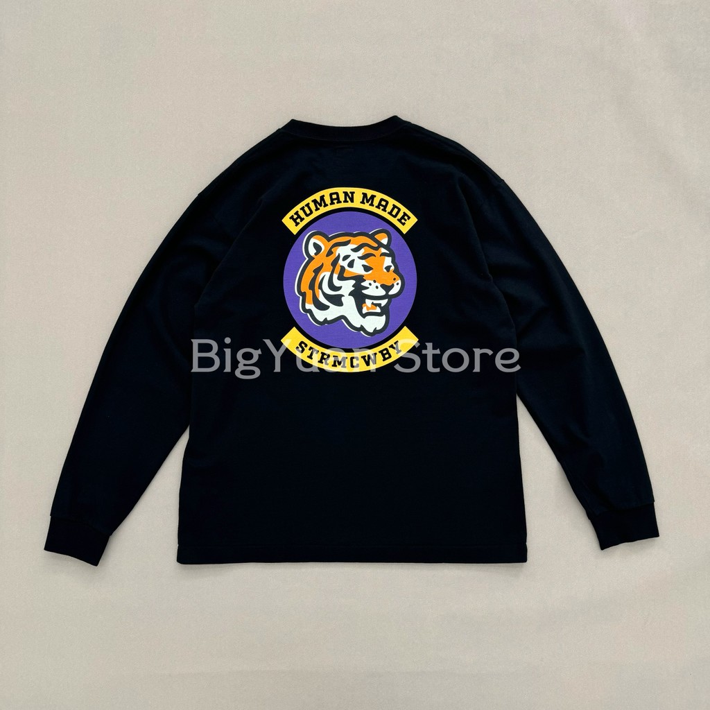 เสื้อยืดแขนยาว HUMAN MA GRAPH L/S แบบเสือ สำหรับทุกเพศ ทำจากผ้าฝ้ายคุณภาพดี