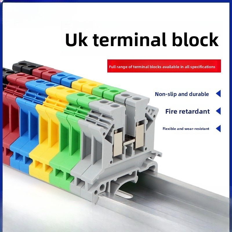 UK2.5B ประเภทราง Terminal UK3N 5N 6N 10N สองชั้นแรงดันไฟฟ้าปัจจุบันปลอดภัย Grounding Terminal แถว
