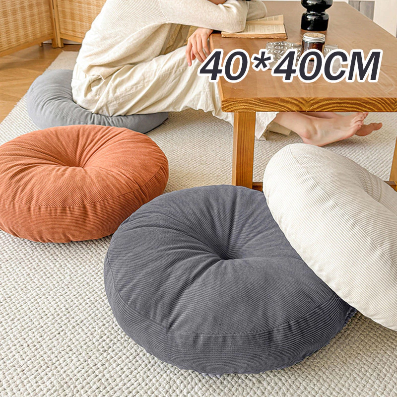 เบาะรองนั่ง 40*40cm เบาะรองนั่งทรงกลม เสื่อทาทามิ หนานุ่มนั่งสบาย ใช้พิงหลังได้ สำหรับใช้ตกแต่งบ้านได้