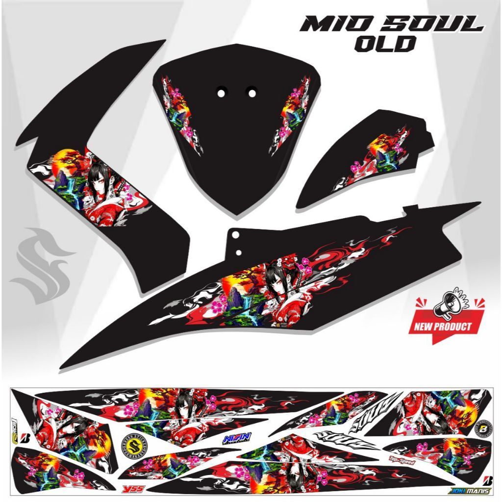 สติ๊กเกอร์ / สติ๊กเกอร์ STRIPING MIO SOUL OLD / สติ๊กเกอร์ POLET MIO SOUL CARBON / VARIATION