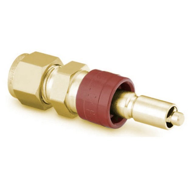 Shiwei Rock B-QC6-D-600 ทองเหลืองเมตร Quick Connector Tube Stem 0.5 Cv3/8 in.Card Sleeve Joint